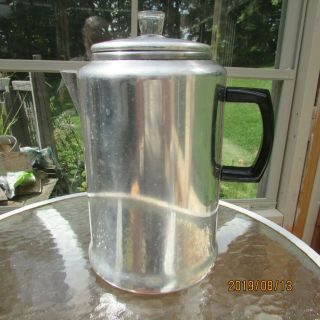 Vtg Large 10 - 20 Cup Aluminum Camp / Stove Top Percolator Coffee Pot