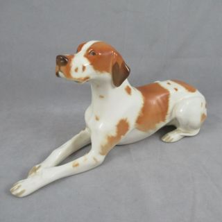 Vintage Lomonosov Porcelain Pointer Dog Figurine Made In Russia 12 In.