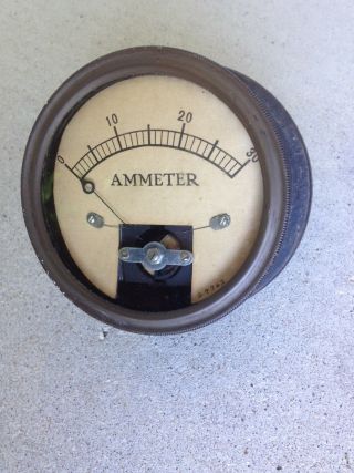 Vintage Ammeter Scale/guage 0 - 30 Model 29362 Brass Metal - 4 - 3/4 " R