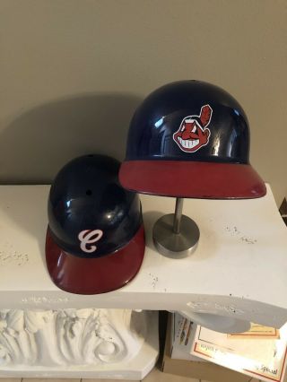 Vintage Cleveland Indians Souvenir Plastic Full Size Baseball Helmet Laich Pair