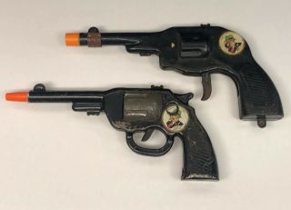 Pair Vintage Dick Tracy Chester Gould Toy Guns 1930s - 40s Look