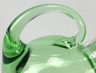 Set of 2 Vintage Cambridge Glass 3400 Ball Line Green Vinegar Oil Cruets 8
