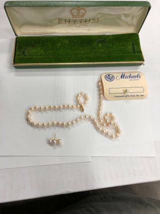 Vintage Knotted Pearl Necklace With 14k Gold Filigree Clasp - 18 - 6 Mm Pearls.