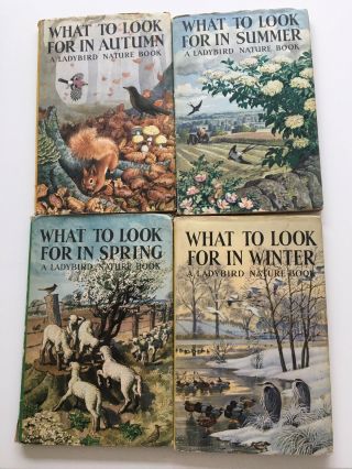 Set Of 4 Vintage Ladybird Books: What To Look For In Spring/summer/autumn/winter