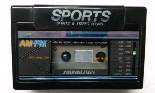 Vintage Sports Soundesign Portable Stereo Cassette Player Am/fm Radio 4369blk