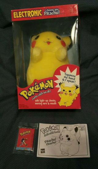 Vintage 1999 Hasbro Electronic Pokemon I Choose You Pikachu Plush Nintendo