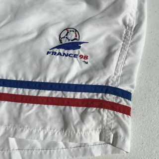 FRANCE Soccer 1998 Vintage White Shorts 90s Adult Large S 2