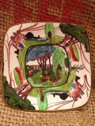 Vintage Fairy Castles Grimwades Stoke On Trent England Square Plate Whimsical