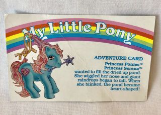 Vintage G1 My Little Pony Adventure Card Princess Ponies Serena