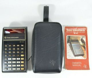 Vtg Texas Instruments Sr - 40 Black Scientific Calculator Great