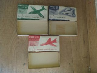 3 Vintage Frog Empty Boxes Only Douglas Skyray Skyknight American Sabre