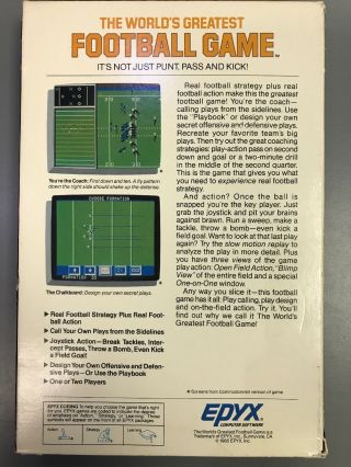 World ' s Greatest Football Game (EPYX 1985) Commodore 64/128 COMPLETE 2