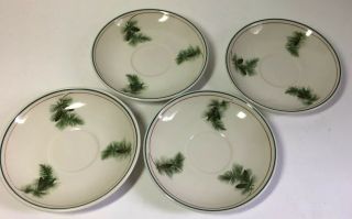 Syracuse China Pine Cone Pattern Saucers Set Of Four Six Inches Vintage Euc