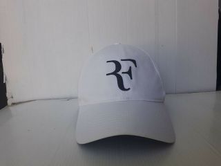 Vintage Roger Federer Nike Legacy9i Dri - Fit White Cap Hat Tennis Black Logo