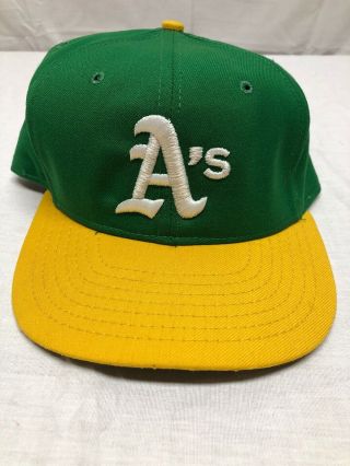 Oakland As Roman Pro Fitted Baseball Hat 7 3/8 - Green Vintage Black Label
