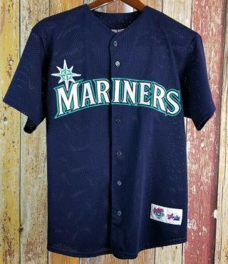 Vintage Majestic Ken Griffey Jr.  24 Seattle Mariners Mesh Jersey Shirt 90s Sz M