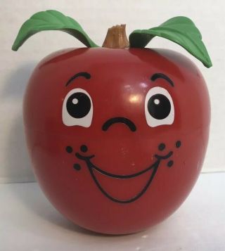 Fisher Price Happy Apple Vintage Chime Toy 435 Date 1972 Broken Stem Red