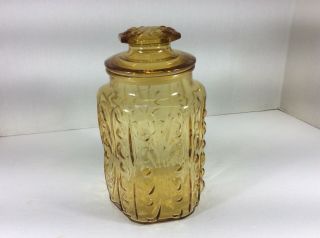 Vintage Amber Depression Glass Canister