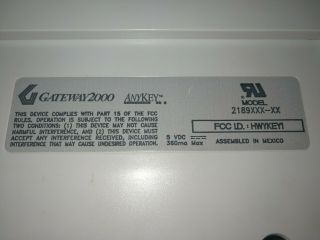Vintage Gateway 2000 Anykey Maxiswitch Keyboard P/N 2189XXX Space Key Bad/ Parts 2