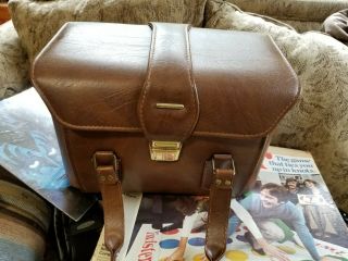 Vintage Top Grain Leather Camera / Lenses Case Carry Shoulder Bag