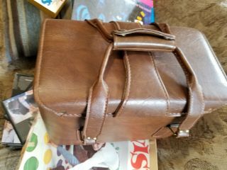 Vintage Top Grain Leather Camera / Lenses Case Carry Shoulder Bag 2