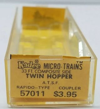 Vtg Kadee Micro Train 57011 ATSF Twin Hopper Car w/ Case N Scale Mini Railroad 6