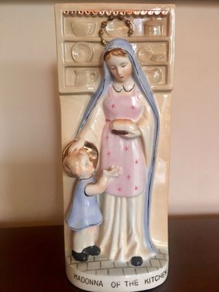 Vintage 1957 “madonna Of The Kitchen” Ceramic Virgin Mary & Child