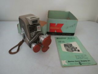 vintage Keystone K - 26 8mm camera and instruction book, 3