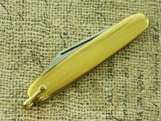 Nm Vintage Colonial Prov Ri Usa Gold Folding Pocket Watch Chain Knife Fob Knives