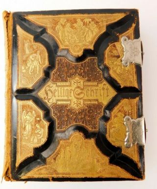 Antique Heilige Schrift Martin Luther German Bible 1890 
