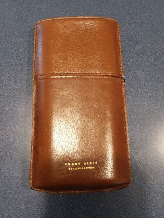 Vintage Leather Perry Ellis Triple Cigar Sleeve Holder Case