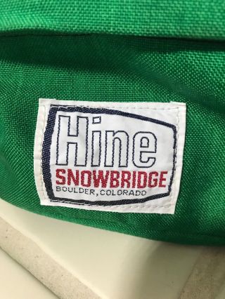 Vintage Hine SnowBridge leather nylon Fanny Pack made in Boulder Colorado Green 2