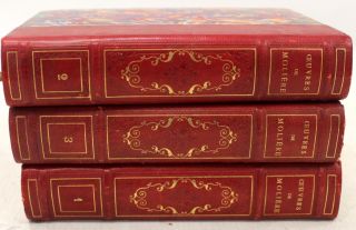Vintage Oeuvres Completes De Moliere French Language H/b Books - Vol.  1 - 3 - W44