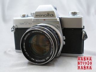 [ As - Is ] Minolta Sr T - 101 35mm Slr & Rokkor - Pf F/1.  7 55mm From Japan