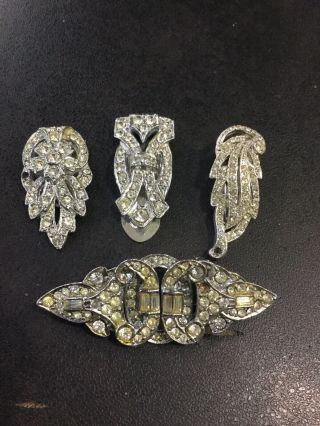 Vintage Dress Clips And Duette Clip Brooch