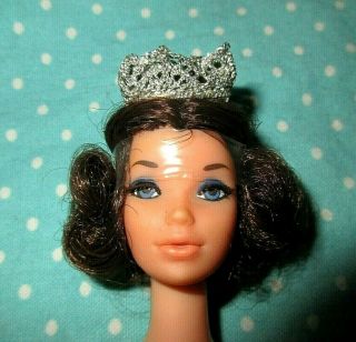 1972 Vtg Walk Lively Miss American Dress Cape Brunette Steffie Face Tnt Barbie