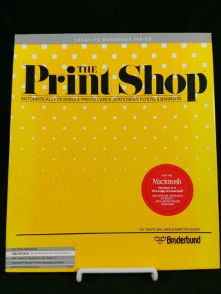 Vintage Broderbund The Print Shop For Macintosh Plus,  Se Se/30,  Ii Series