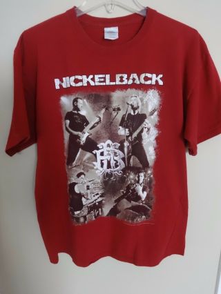 Vintage Nickelback Band Graphic Printed 2009 Tour T - Shirt Size Men Large
