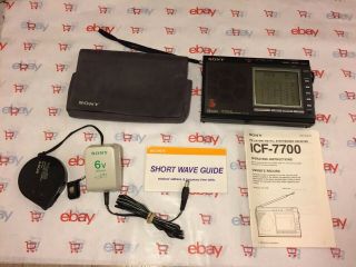 Sony Icf - 7700 Fm/lw/mw/sw Portable 15 Band Radio With Soft Case Adapter