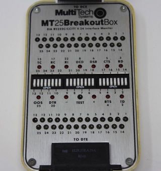 Vintage Multi - Tech Systems Mt25 Breakout Box Interface Monitor Rs232/ccitt V.  24
