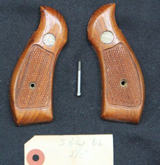 Vintage S&w Smith Wesson K Frame Round Butt Magna Wooden Revolver Grips