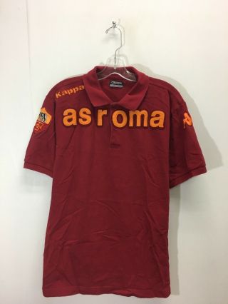 Vintage As Roma Kappa Serie A Football Team Polo Shirt Size Xl
