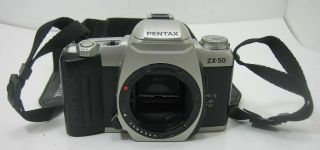 Pentax Zx - 50 Camera Body Only 35mm Slr Film Camera With Strap Date Back