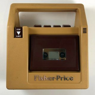 Vintage 1980s Fisher Price Brown Cassette Tape Recorder Player