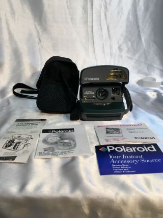 Polaroid 600 One Step Express Hunter Green Instant Film Camera & Bag Vintage