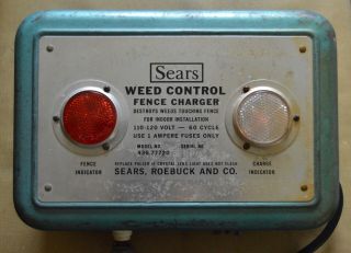 Vintage Sears Weed Control Electric Fence Charger Destroys Weeds Touching Fence