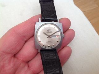 Vintage Roma Datomatic 17 Jewel Day - Date Watch Fully