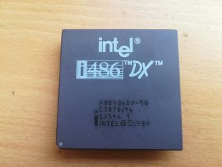 Intel 486dx - 50,  Sx546 T,  Intel 80486,  Vintage Cpu,  Gold,  Top