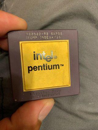 Intel Pentium 90,  A80502 - 90,  Sx958 Vintage Cpu,  Gold,