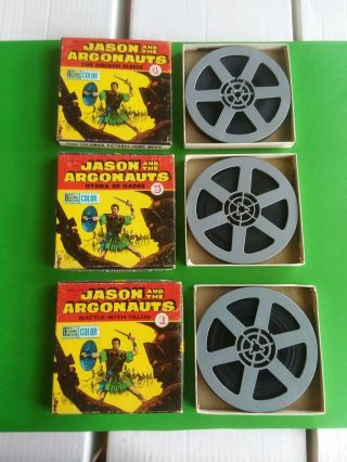 3 Vintage Jason And The Argonauts 8mm Home Movie Films & Boxes 1 3 4